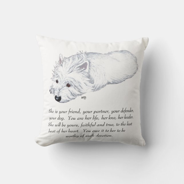 Almofada Presente do West Highland White Terrier (Frente)