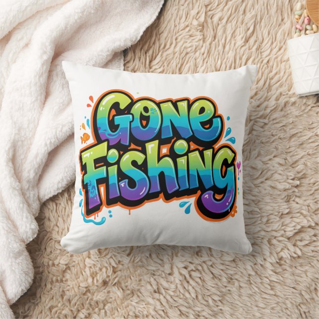 Almofada Presente Engraçado de Peixes Arco-Íris de Desenho  (Cobertor)