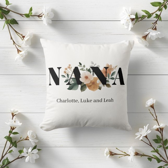 Almofada Presente Floral Personalizado Moderno para a Vovó (Criador carregado)