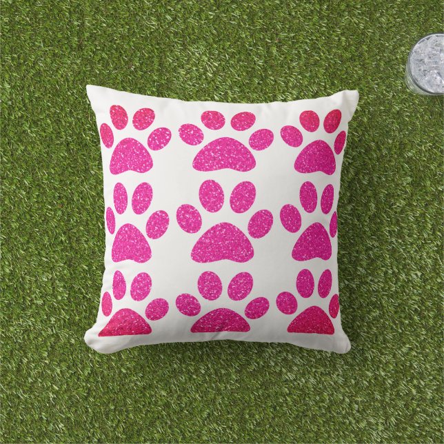 Almofada Presente Glittery Ombre com Impressão de Pata Roxa (Grama)