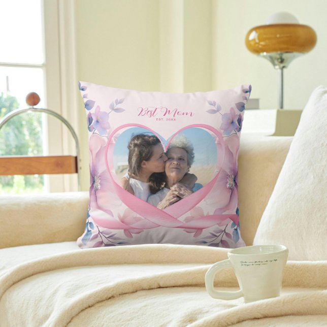 Almofada Presente no Dia da Mãe Personalizado com Coração d (Criador carregado)