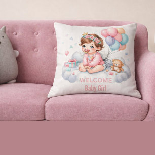 Almofada Presente para Chá de Bebê Rosa Pastel