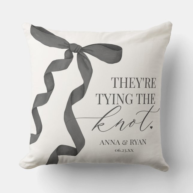 Almofada Presente para Chá de Noiva Black Bow Tying the Kno (Frente)