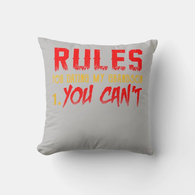 Almofada Presente para neto | Regra Para O Meu Namorando (Frente)