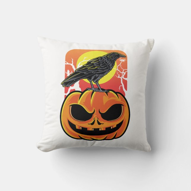 Almofada Presente para Observador de Pássaros no Halloween  (Frente)