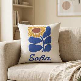 Almofada Presente Personalizado com Nome Floral Retro Perso