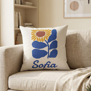 Almofada Presente Personalizado com Nome Floral Retro Perso