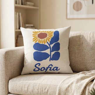 Almofada Presente Personalizado com Nome Floral Retro Perso