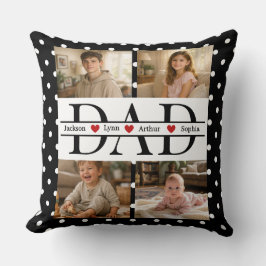 Almofada Presente Personalizado de 4 Fotos com Pontos Preto