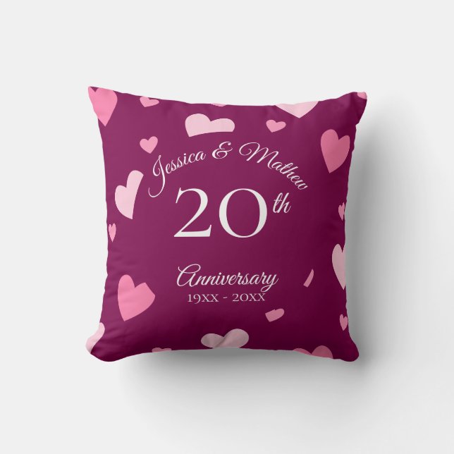 Almofada Presente Personalizado de Aniversário de Casamento (Frente)