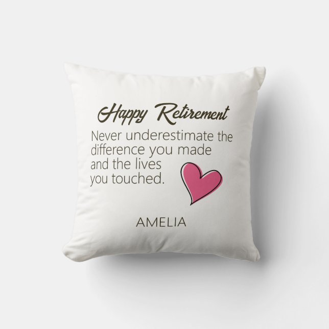 Almofada Presente Personalizado de Aposentadoria Feliz (Frente)