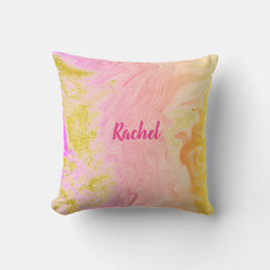 Almofada Presente Personalizado de Noiva com Ágata em Rosa 