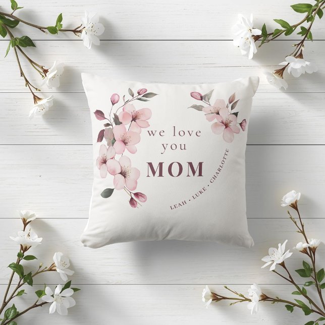 Almofada Presente Personalizado do Dia das Mães com Floral  (Criador carregado)