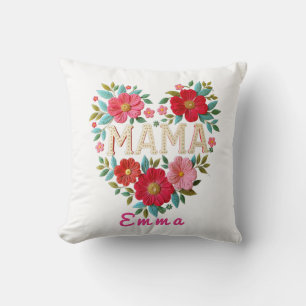 Almofada Presente Personalizado Floral Coração de Mamãe