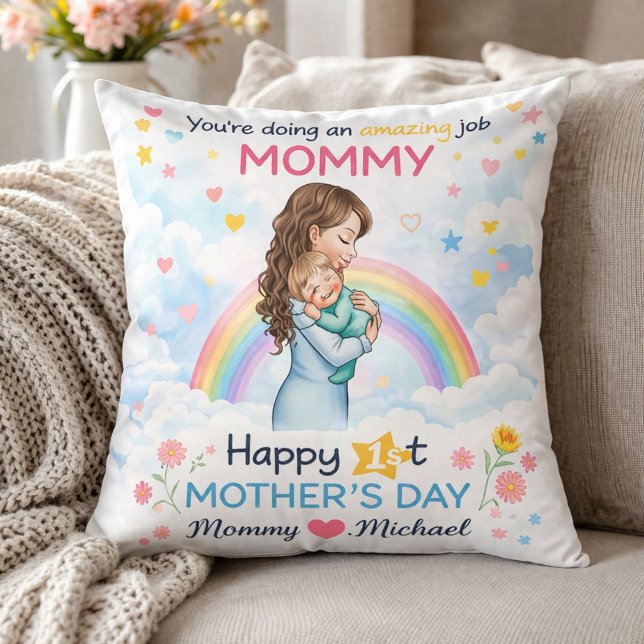 Almofada Presente Personalizado para Mamãe do Design Bebê A (Criador carregado)