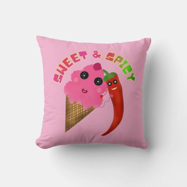 Almofada Presente personalizado Sorvete Fofo e Pimenta  (Frente)