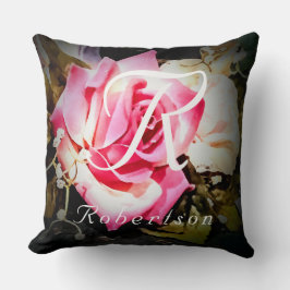 Almofada Presente Rosa católico de casamento monograma