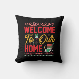 Almofada Presente Xmas bem-vindo a nossa casa