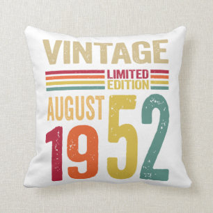Almofada Presentes De 70 Anos Vintage Agosto De 1952 - 70 B