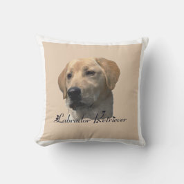 Almofada Presentes de Arte do Retriever Labrador Amarelo