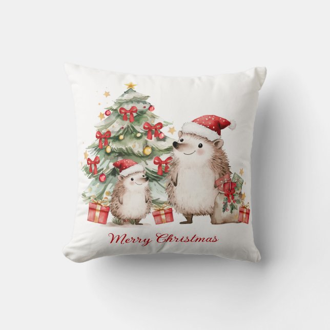 Almofada Presentes de Árvore de Natal de Ouriço para Crianç (Frente)