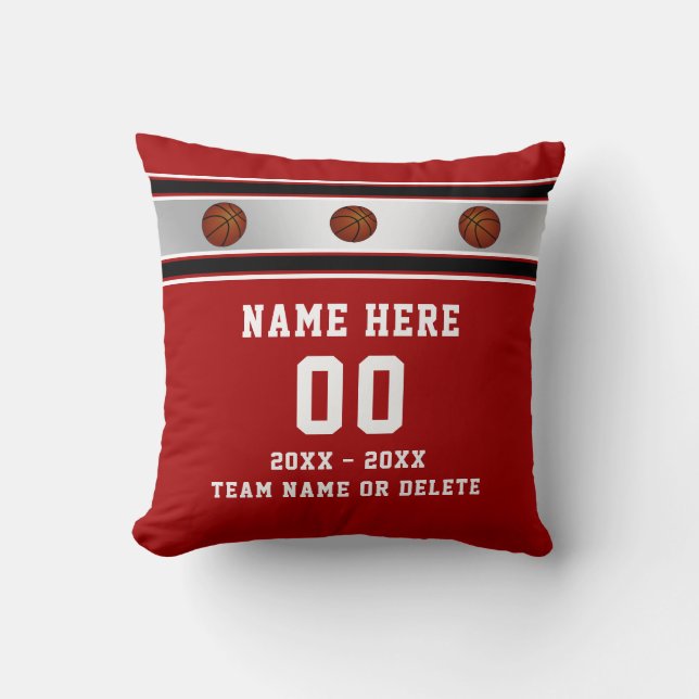Almofada Presentes de Basquetebol Personalizados Vermelho B (Frente)