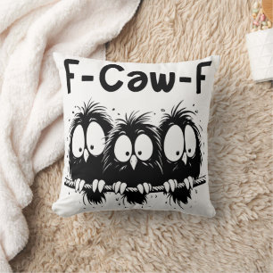 Almofada Presentes de Citação de Pássaro Engraçado F-Caw-F