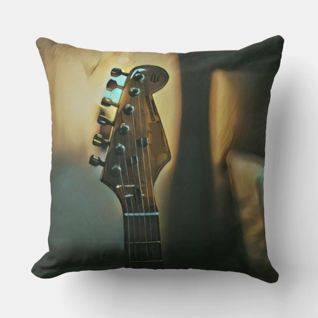 Almofada Presentes de guitarra vindimada (Frente)