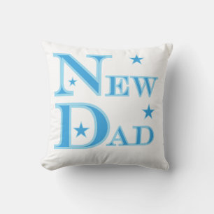 Almofada Presentes de Novo papai de Texto Azul