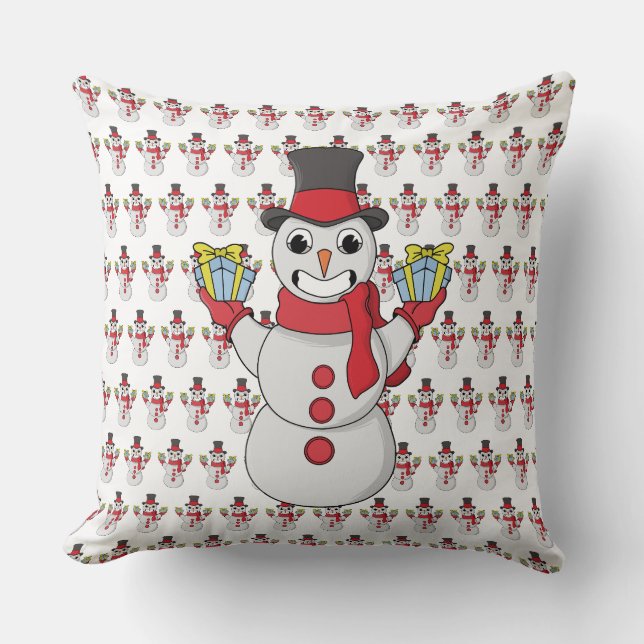 Almofada Presentes de Snowman (Frente)