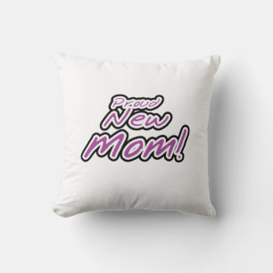 Almofada Presentes de texto roxos e pretos da nova mãe