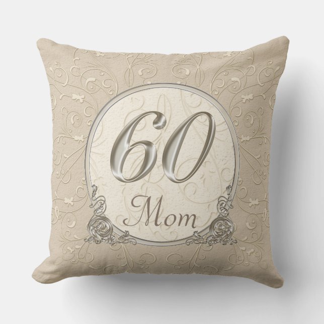 Almofada Presentes do aniversário do costume 60th para a (Frente)