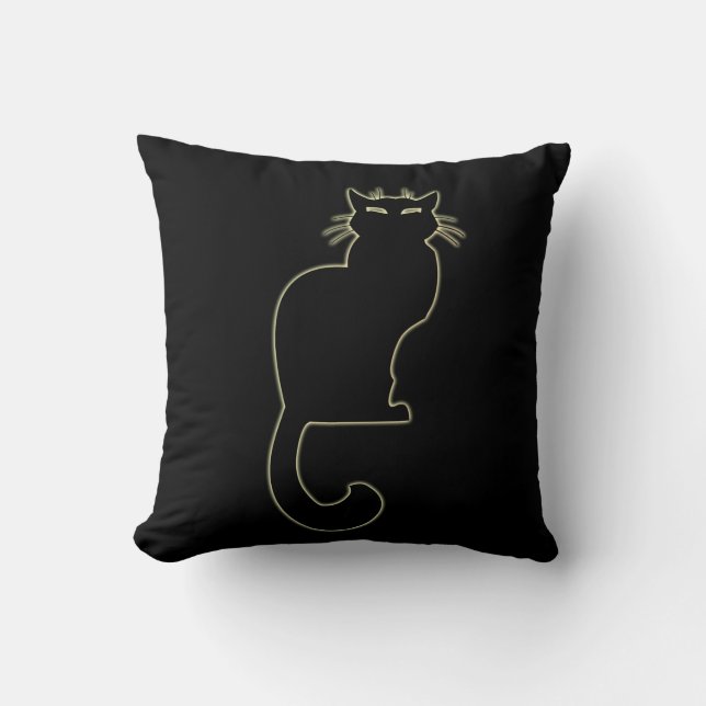 Almofada Presentes e decoração de gatos Travesseiros negros (Frente)
