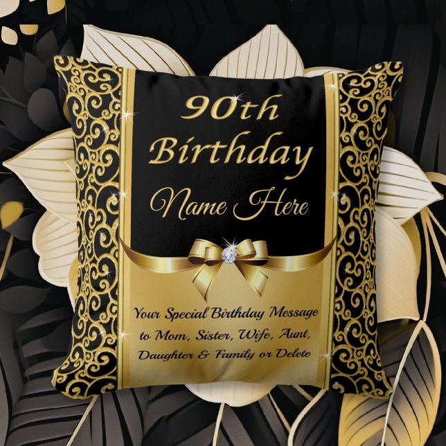 Almofada Presentes Lindos para os 90 Anos da Mãe, da Vovó (Personalized 90th birthday gifts. Mom, Friend, Grandma 90th birthday present, 90th Birthday Pillow.)