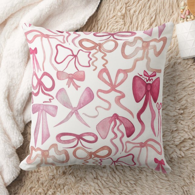 Almofada Presentes para Chá de Noiva Coquette com Laço Rosa (Cobertor)
