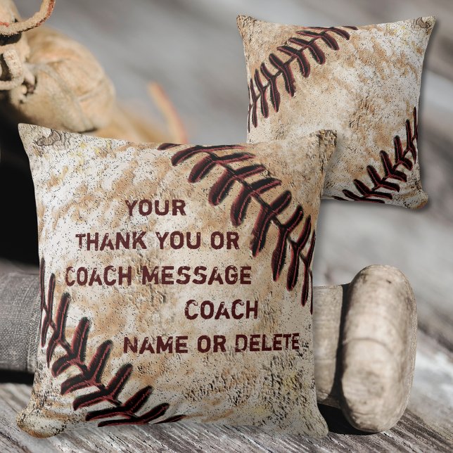 Almofada Presentes personalizados do treinador de beisebol, (Baseball Coach Appreciation Gifts. Best end of the baseball season gifts. Baseball Coach gift ideas.)