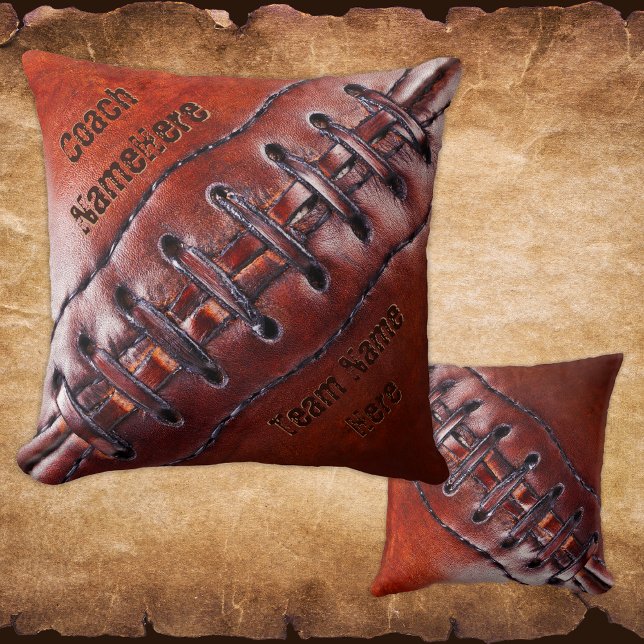 Almofada Presentes personalizados para treinadores ou jogad (Personalized Football Coach Gifts. Football Throw Pillows. )
