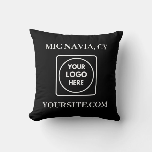 Almofada Preta e Branca com Logotipo Retangular Mo (Frente)