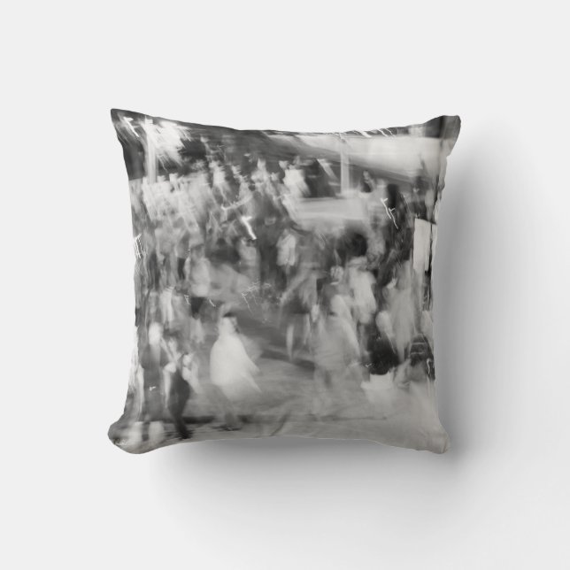 Almofada preta e branca foto abstracto (Frente)