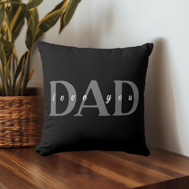 Almofada Preta Elegante DAD Love You (Criador carregado)
