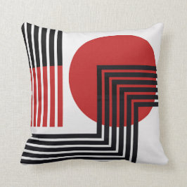 Almofada Preto abstrato moderno do travesseiro, vermelho,