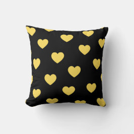 Almofada Preto Amarelo Aconchegante Moderno Romântico Chic 