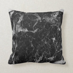 Almofada Preto Branco & Mármore Prata Moderno Glamour