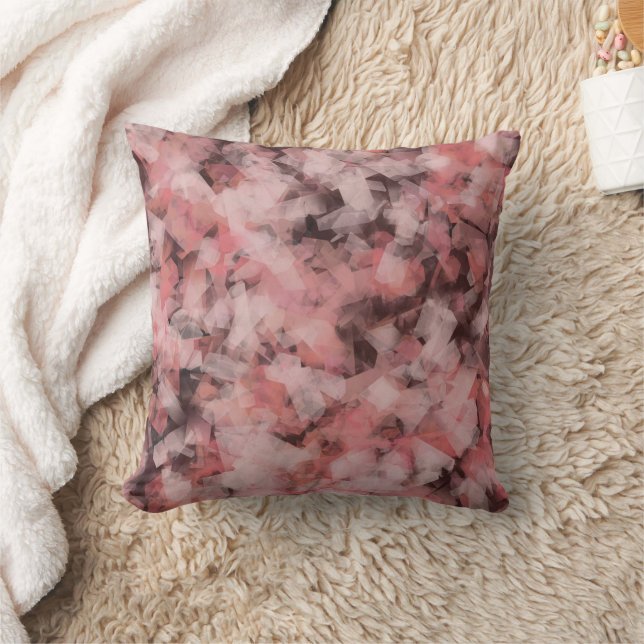 Almofada Preto Cinza Rosa Branco Geométrico Abstrato Modern (Cobertor)
