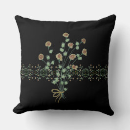 Almofada Preto Com Acento Floral