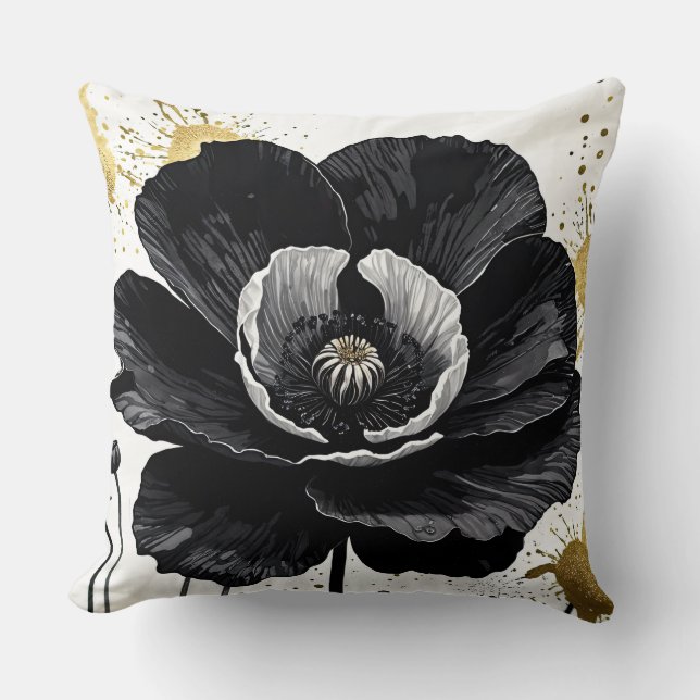 Almofada Preto com espuma dourada (Frente)