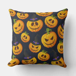 ALMOFADA PRETO COM PINTOS DE LARANJA HALLOWEEN COM ÓDIO