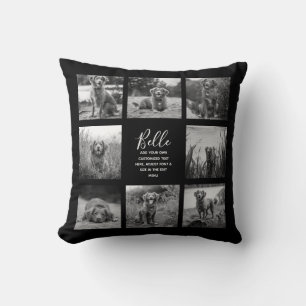 Almofada Preto de Colagem de Fotografias Personalizado 8