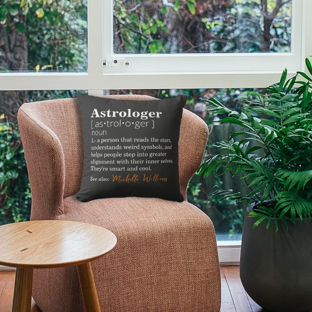 Almofada Preto de definição de astrólogo personalizável (Criador carregado)