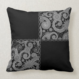 Almofada Preto de Paisley acorrentado
